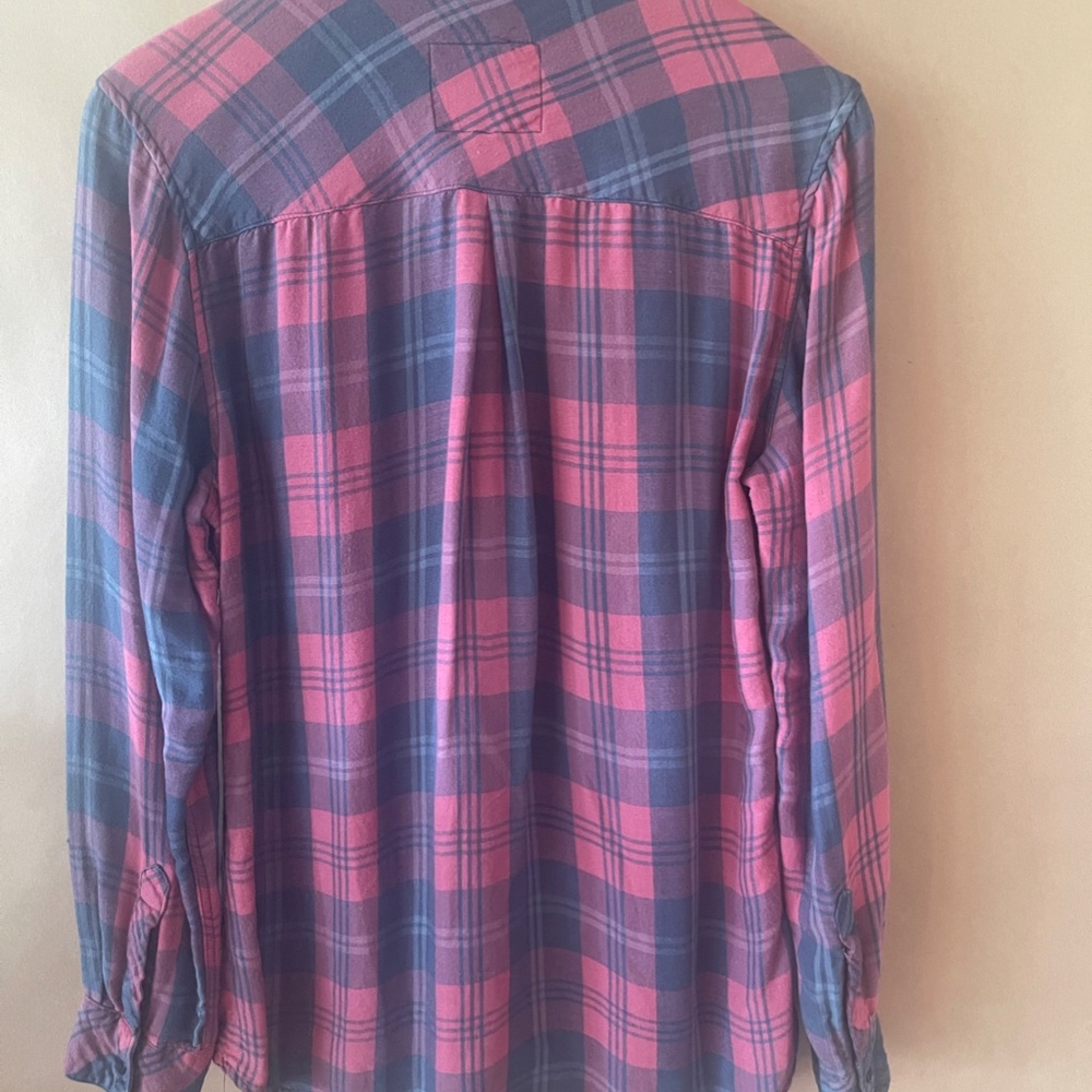 Softest Super Rails Red/Navy Plaid Button-Down L/… - image 4